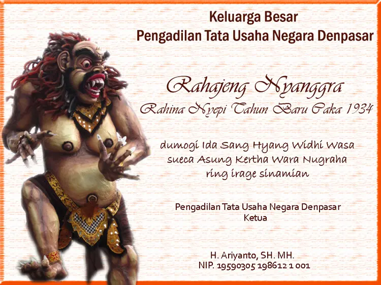 Rahajeng Nyanggra Rahina Nyepi Tahun Baru Caka 1934